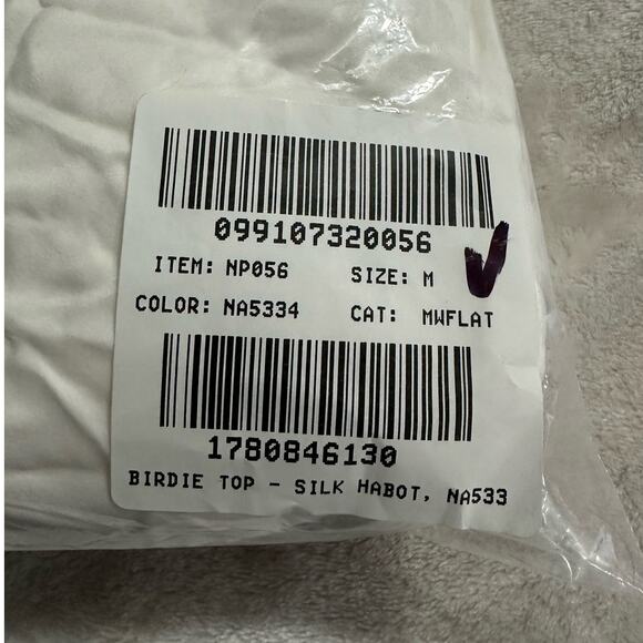 Madewell Long-Sleeve Popover Top Women's Med Lighthouse Silk Split Crewneck NWT - Picture 7 of 8